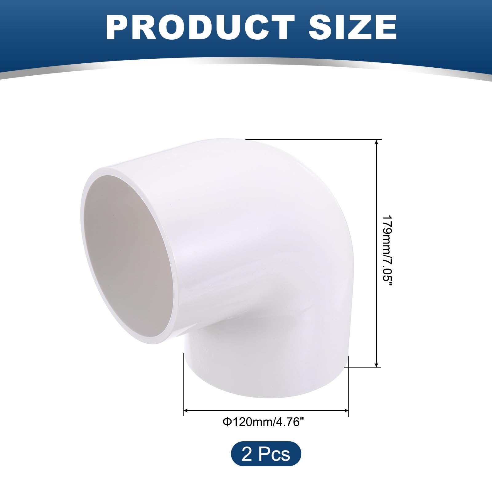 PATIKIL 121mm OD Elbow 90 Degree Duct Connector - Image 2