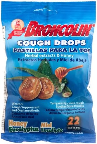 Wholesale BRONCOLIN COUGH DROPS 22CT HONEY EUCALYPTUS