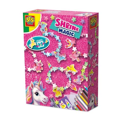 Ses Creative 14748 Bracelets de Perles Licorne - Kit Créatif dès 5 Ans - Fabriquez des Bracelets de Licorne avec des Perles - Parfait pour bricoler des Bijoux, Rose