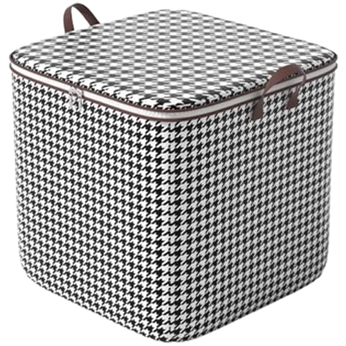 Bolsas Organizadoras Grandes Roupas de Cama, Sapatos e Brinquedos 60x40x35 Dobrável, Flexível, Multiuso, Fechamento com Zíper, Alças Laterais, Visor Transparente (100L)