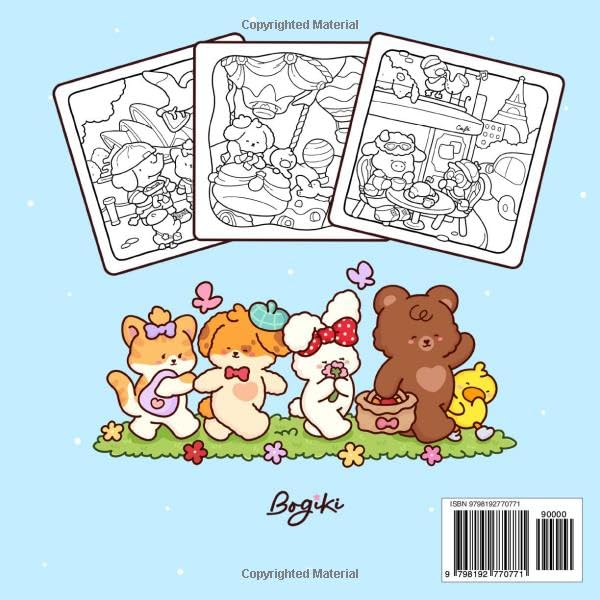 Travel Cuties: Coloring Book for Adults and Teens Featuring Adorable Animal Characters and Cozy Travel Scenes Around the World for Relaxation image 3
