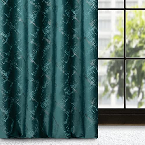 Eurofirany Adria Velvet Curtain with Ruffle Tape, Patterned Velvet Look, Geometric Pattern, Modern, Classic, Living Room - Image 3