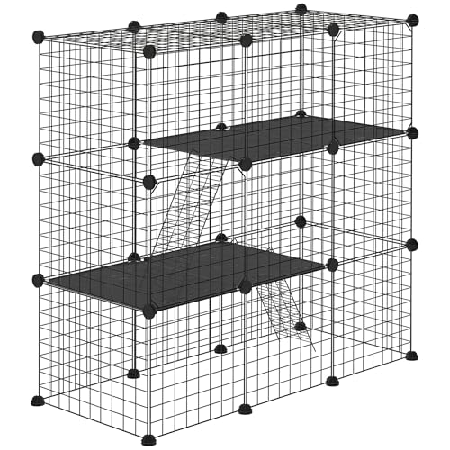 PawHut Recinto per Animali di Piccola Taglia Modulabile con Pannelli
