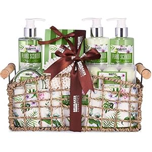 BRUBAKER Beautyset Bad- en Doucheset Aloe Vera – 13-delige Cadeauset in Decoratieve Mand