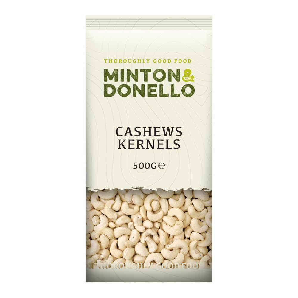 Minton & Donello 500g Cashew Kernels - Whole Cashews, Naturally Nutritious Snack