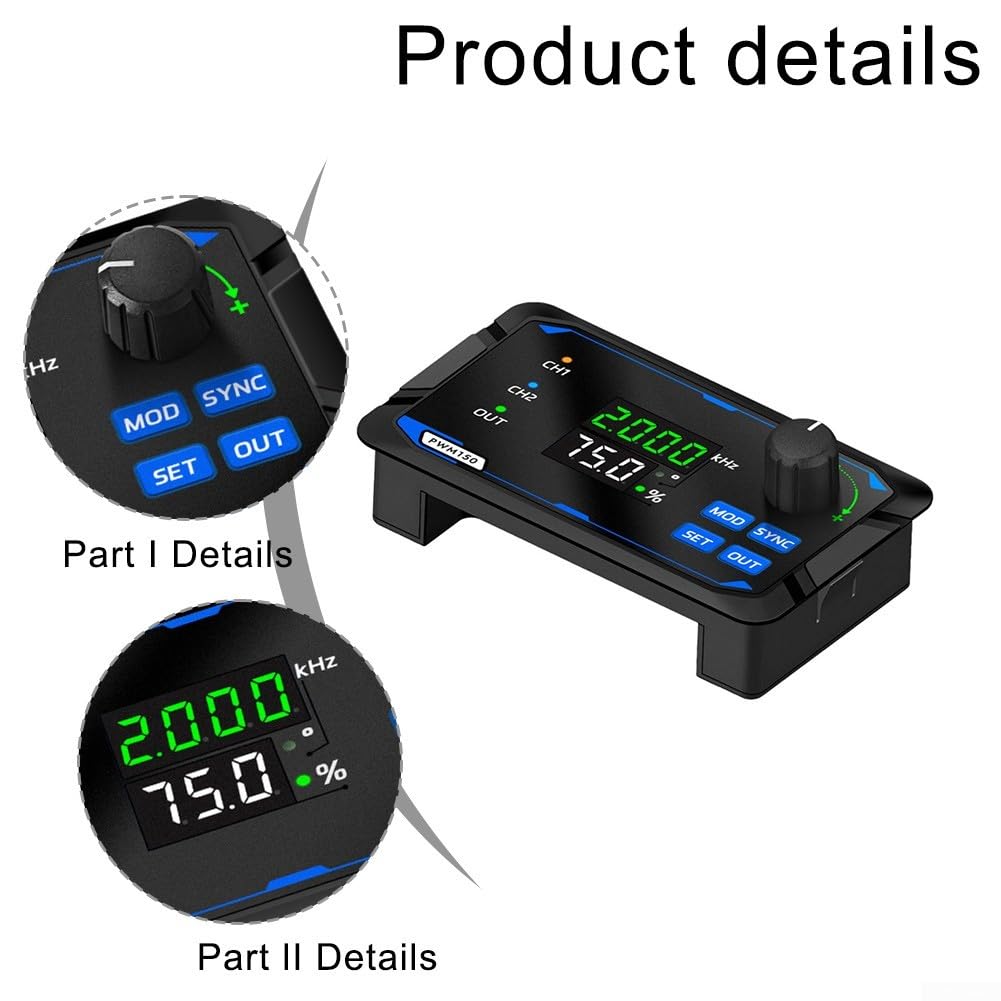 Pour générateur de signal PWM 150, cycle de service de fréquence d'impulsion d'onde carrée à double canal, avec indicateurs, pour les laboratoires éducatifs