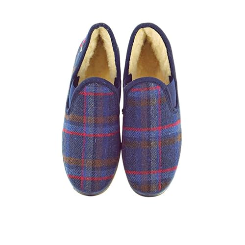 escoolers 108 Marino Cuadros - Pantufla Confortable para Hombres con Interior de Borrego y Cierre Elástico - Talla : 39 EU Cover