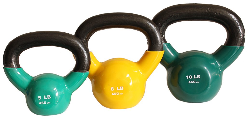 Ader Vinyl Kettlebell Set- 5, 8, 10 Lb