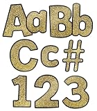 Carson Dellosa 219 Piece 4 Inch Gold Glitter Bulletin Board Letters for Classroom, Alphabet Letters, Numbers...