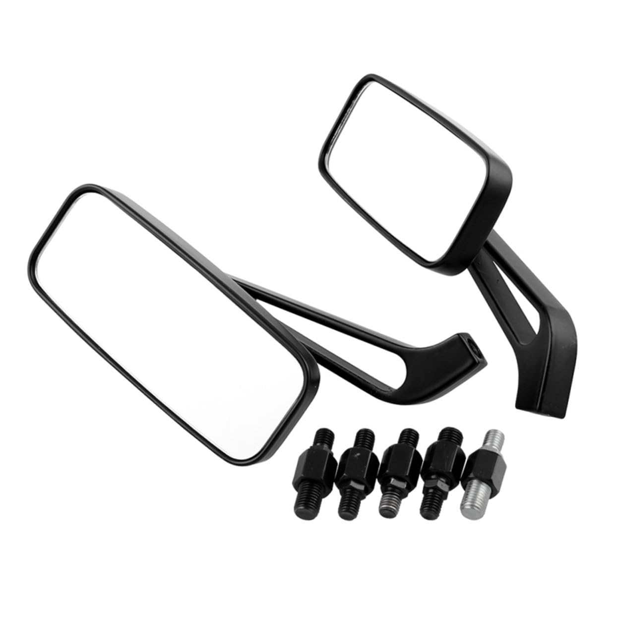 Specchietto Retrovisore Moto Manubrio 1 Paio Metallo Nero