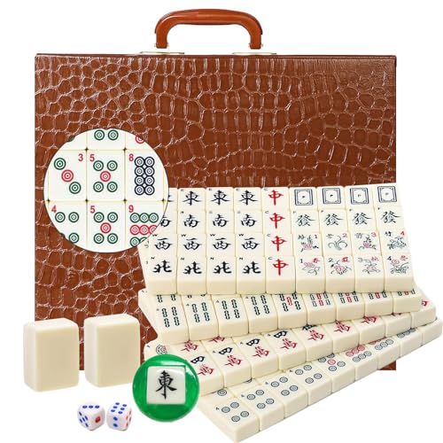 Mahjong Set juego chino con estuche de viaje