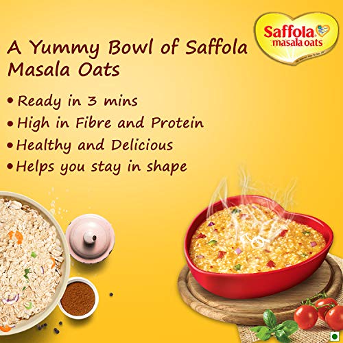 Image of Saffola Masala Oats Veggie Twist, 500g + Saffola Masala Oats, Curry & Pepper, 500g