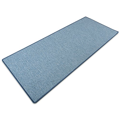 casa pura Alfombras de Sisal - Alfombras Fibras Tejido Plano | SABANG | Certificado GUT | Polipropileno + Algodón | 7 Colores (Azúl, 66x100cm)