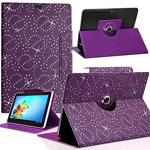 KARYLAX Funda universal para tablet Lenovo Tab E7 WF de 7', diseño de diamantes, color morado