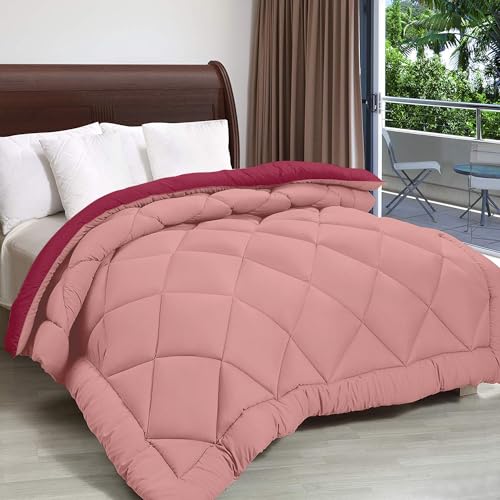 Image of Cloth Fusion 220 GSM Reversible All Season Comforter for Single Bed, Soft AC Quilt Blanket for Summer /Winter /Monsoon (60x90 Inch, Magenta & Light Pink)