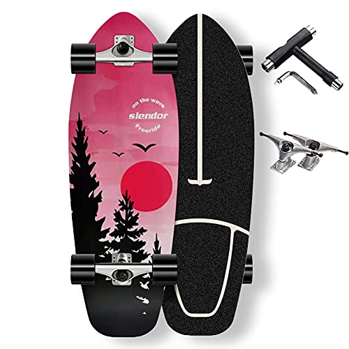 32 inch Cruiser Skateboard Kinder Erwachsene Retro Komplette Boards Straße Surfskate Surf Rampe Skateboard Longboard Anfänger Teenager, 8-lagiges Ahornholz Skate High-Speed-silent ABEC-11 Kugellager,A