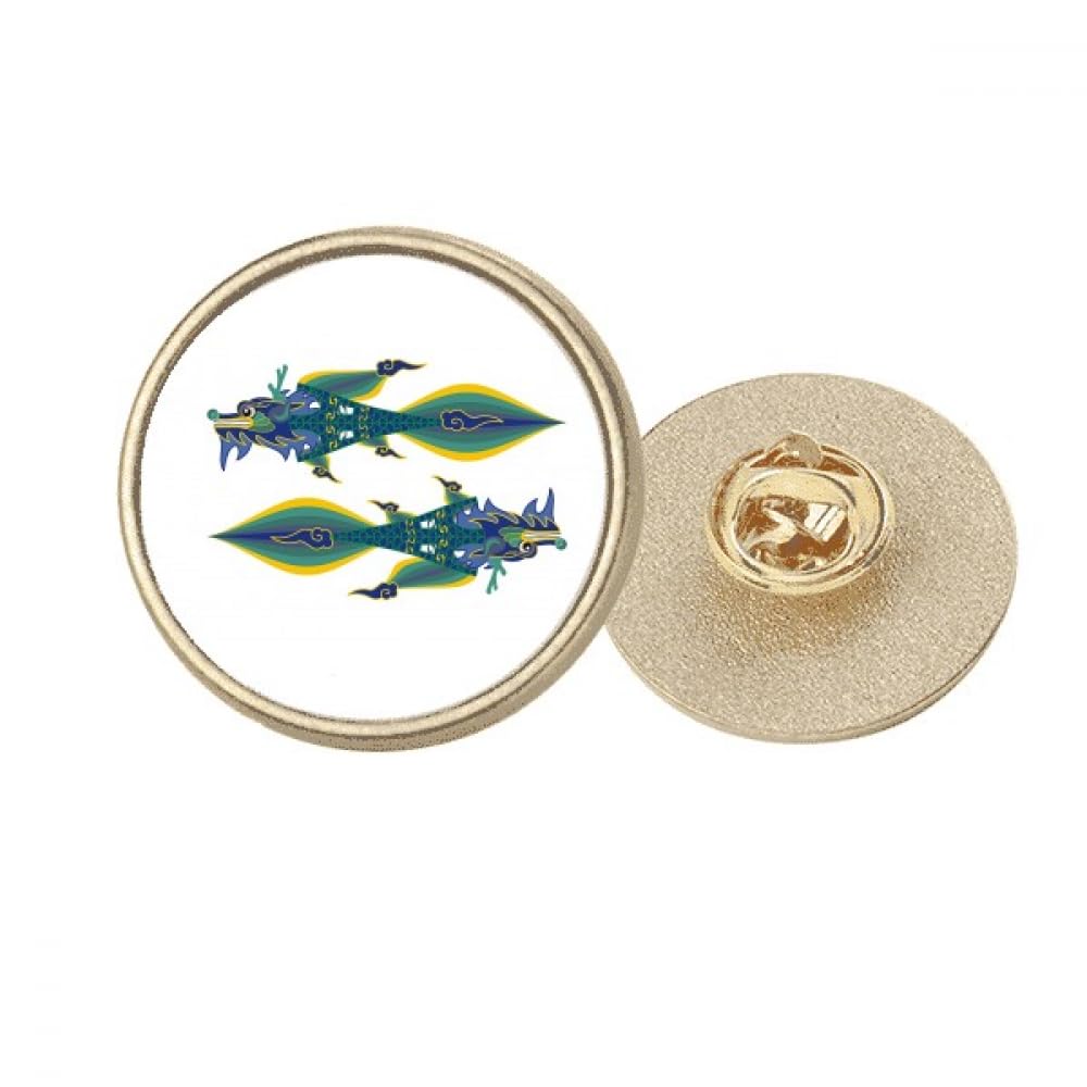 Broche dragon de Chine et Tour Eiffel le cadeau idéal en métal doré