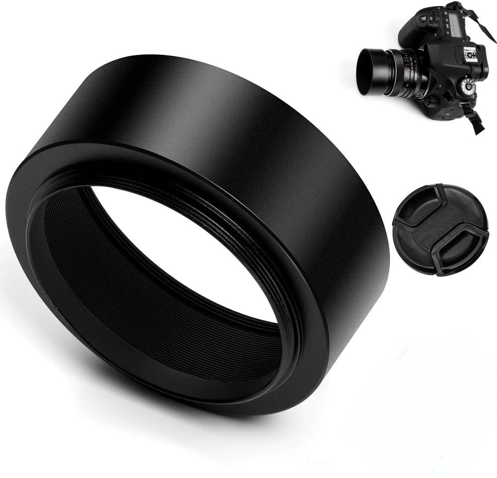 SHOPEE 49mm Metal Standard Screw-in Standard Lens Hood Sunshade with 52mm Centre Pinch Camera Lens Cap-picture-25