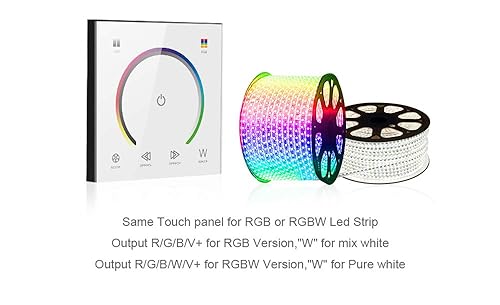 Miniatura 9 de AMKI Interruptor de pared LED, controlador LED, cubierta de plástico montado en la pared, interruptor de panel táctil para DC12V-24V 3528 2835 5050