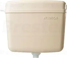Alumasa Caixa de Descarga Alta, Bege, Plástico, Evita Odores, Sem Desperdício
