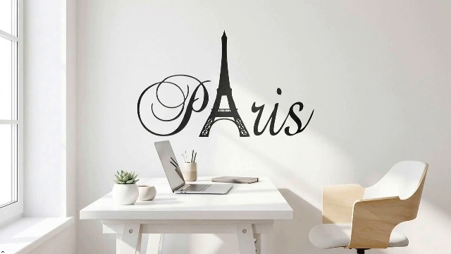 Vinilo decorativo pared Torre París 30x19 pulgadas miniatura 2