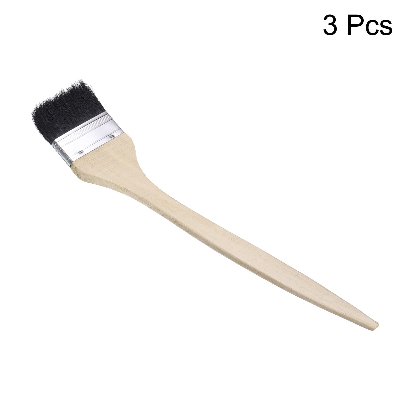 uxcell 3 pinceles curvados de 3 pulgadas de ancho para pintura de pared, cerdas suaves con mango largo de madera para pintura de bricolaje tratamiento de pared