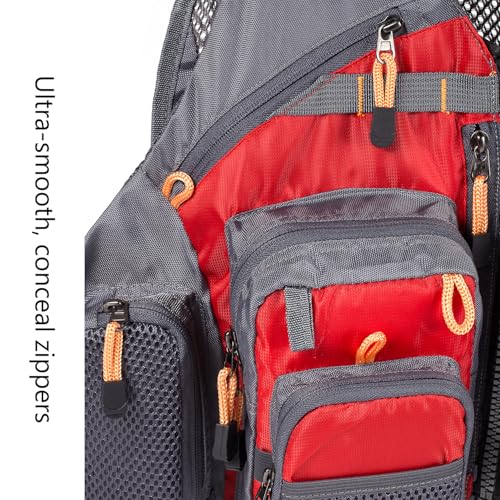 Image of BASSDASH Strap Fishing Vest Adjustable for Men and Women, for Fly Bass Fishing and Outdoor Activities