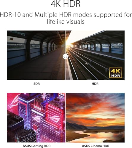 Image of ASUS 31.5 inch 4K HDR Monitor - UHD (3840 x 2160), 99% sRGB, HDR-10, Adaptive-Sync, Speakers, Flicker Free, Eye Care - Blue Light Filter, DisplayPort & 2 x HDMI, Tilt Adjustment, Wall Mountable, Black