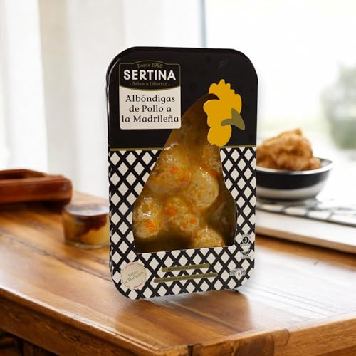 Sertina Albóndigas de pollo a la madrileña, pack de 6 x 350g - comida gourmet lista para comer con ingredientes naturales, sin conservantes, como si fuera casera