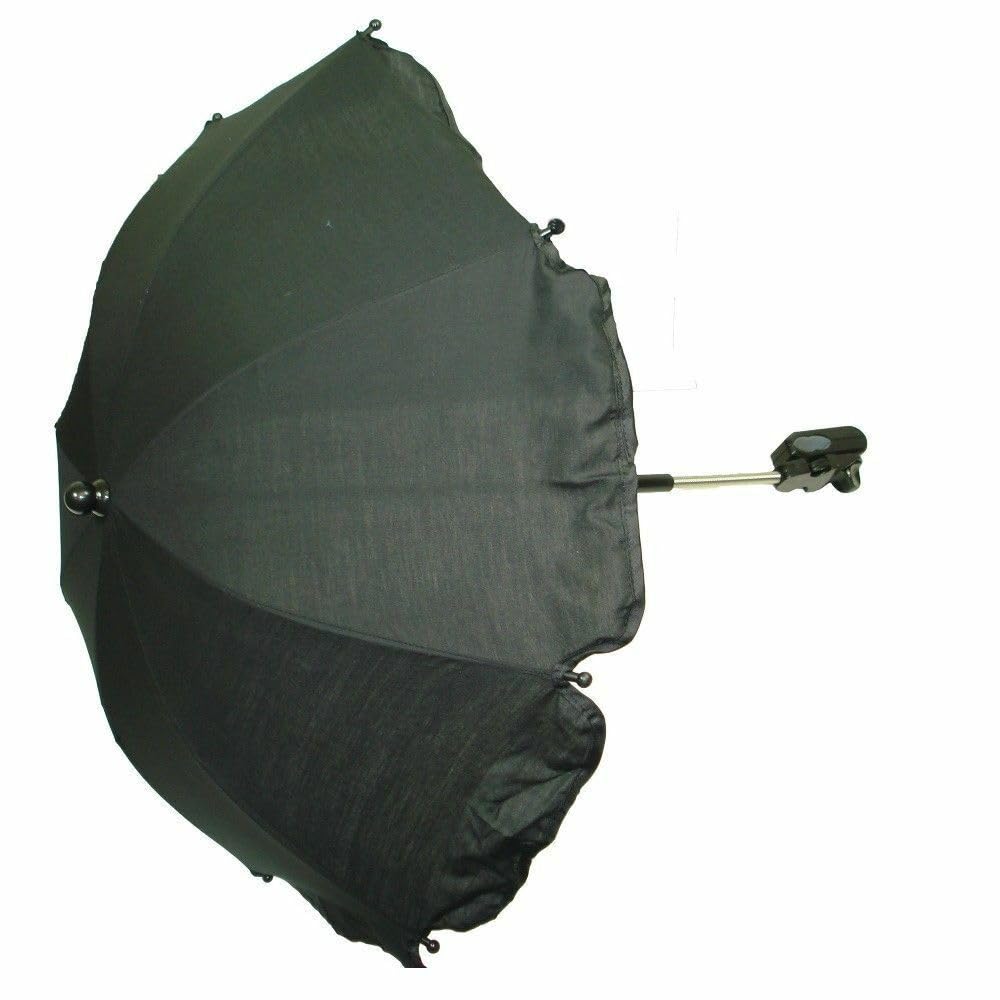 Universal Parasol Sun Shade Canopy Umbrella for Prams, Pushchairs, and Buggies - Versatile Sun Protection for Baby Strollers (Black)