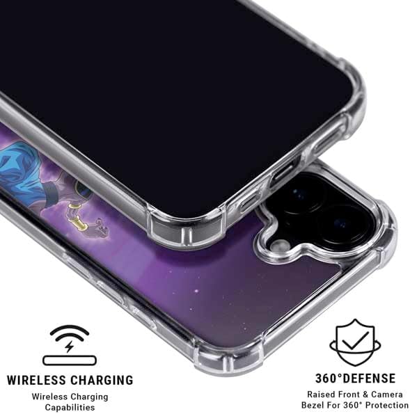 Skinit Clear Phone Case Compatible with iPhone 16 - Officially Licensed Dragon Ball Super Goku vs Beerus Design
