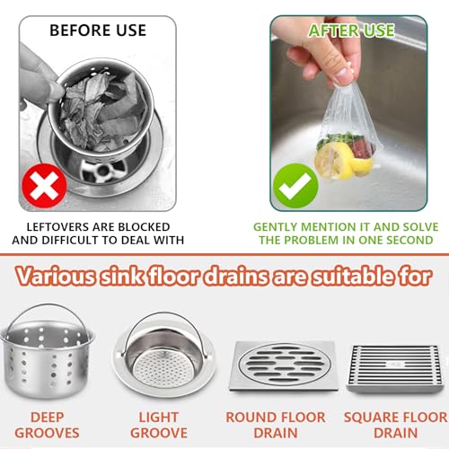 100 Bolsas Desechables para Filtro de Drenaje de Cocina miniatura 3