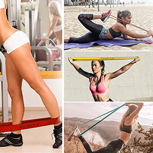Wsakoue Pull Up Bands, Resistance Bands, Pull Up Assist Band Exercise Resistance Bands For Body Stretching, Powerlifting, Resistance Training (4 Set) #TOP5