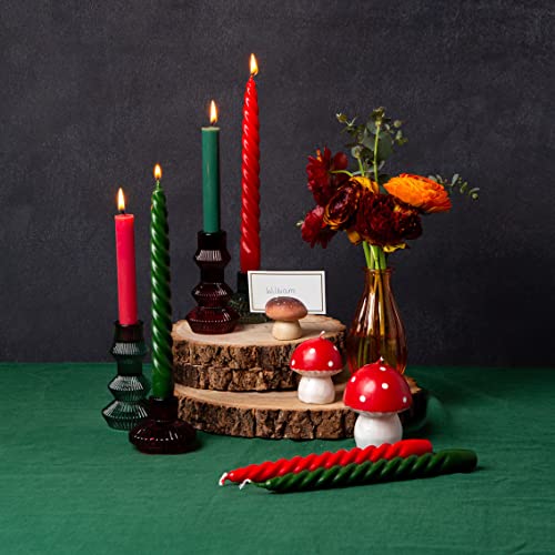 Talking Tables Small Mushroom Shaped Candle for Christmas Table - 7.5cm, Red - Image 3