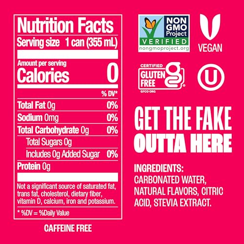 Image of Zevia Zero Sugar Soda, Strawberry Lemon Burst, 12 oz Cans (24-Pack) - Naturally Sweetened, Zero Calorie Sugar Free Soda - Non-GMO Project Verified, Gluten-Free, Vegan
