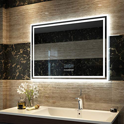Preisvergleich Produktbild Duschdeluxe LED Spiegel Badspiegel Beleuchtung 80x60cm Dimmbar Badezimmerspiegel Lichtspiegel Wandspiegel nergieeffizienzklasse A++ mit Touch Schalter+Anti Beschlag+Bluetooth