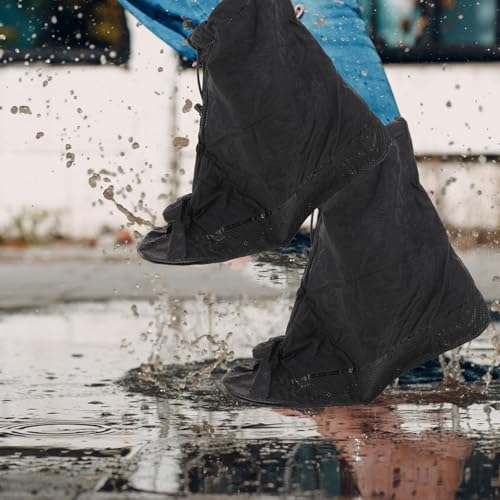 Cubiertas para zapatos impermeables antideslizantes iplusmile, 1 par, para adultos, cubrebotas de lluvia con suela reforzada para clima húmedo y uso al aire libre, talla XL miniatura 6