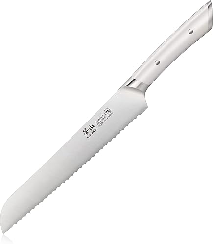 Cangshan HELENA Series 502100 Cuchillo de pan forjado de acero alemán de 8 pulgadas (blanco)