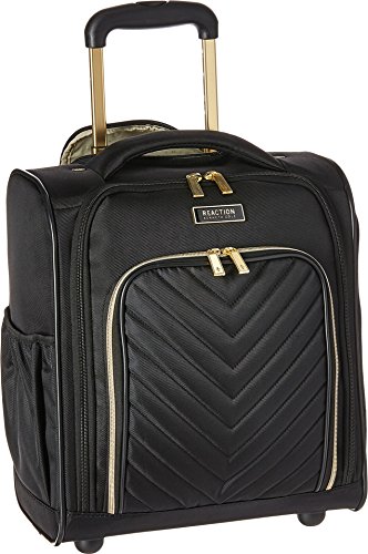 Kenneth Cole Reaction Women's Chelsea 16' Lightweight Polyester-Twill Chevron Quilted 2-Wheel Underseater Carry-On Suitcase, Black