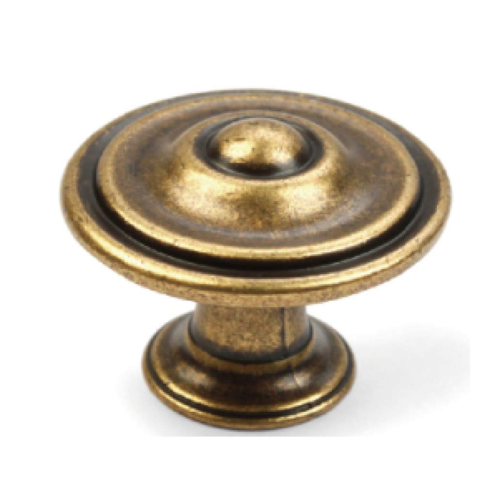 KHTUMEWARE-88151.34AE Round Knob, Antique English Brass, 34 mm, 10-Pack in Antique English Brass — KHTUMEWARE
