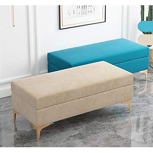 LSX--storage Storage stool, storage stool light foot sofa iron bench rectangular bed end shoe bench clothing store Nordic storage ottomans (Color : C, Size : 120x43x40cm)