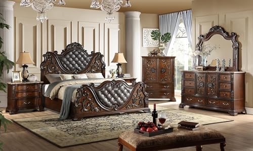 First of a Kind Cosmos Furniture Santa Monica Queen Size Set of 5 - Traditional Bedroom ...
