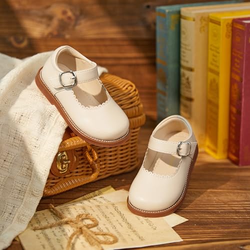 Image of PHIRAMIN Toddler Girl Mary Jane Student Oxford Shoes-Little Girl School Uniform Shoes for Wedding Party