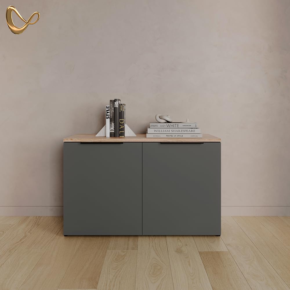 Livinity Credenza Piave, Antracite, con 2 porte