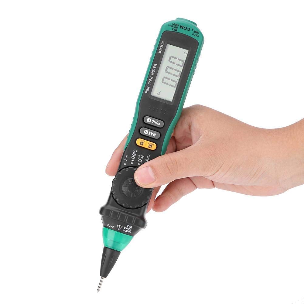 Multimetr piórkowy, Walfront MS8211D Przenośny wyświetlacz ciekłokrystaliczny (LCD) Multimetr długopisowy Automatyczny zasięg Detektor łączności AC/DC Rezystor diodowy