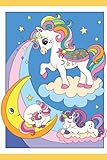  Cuaderno forrado de unicornio regalo para niños 150 páginas: Bonito regalo de papelería de unicornio y unicornio para niñas.