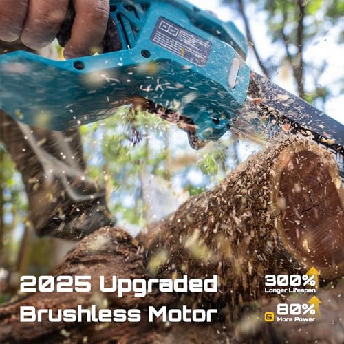 SEESII Mini Chainsaw Cordless 8 Inch & 6 Inch: Electric Battery Powered Chainsaw,2026 Upgraded Brushless Chain Saw with 2pcs 3000mAh,Tool-Free Chain Tension, Oiler, for Tree Branch Cutting (M8 Boost) - Image 4