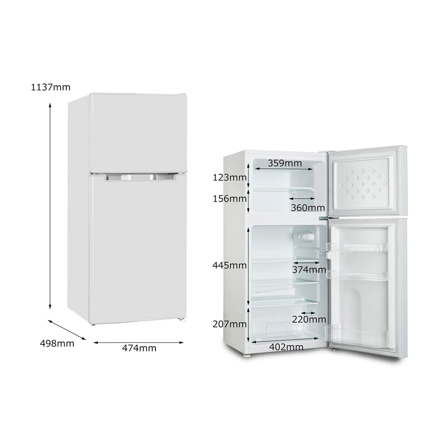 Amazon | [東京Deco] 冷蔵庫 118L 2ドア 直冷式 幅47.4cm ブラック