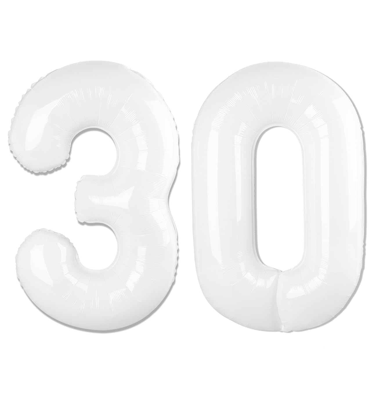 White 30 Balloon - Number Balloon 40 Inch, 30th White Birthday Decorations