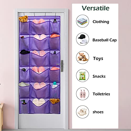 Anizer Over The Door Hanging Shoe Rack Organizer With 6 Extra Large And 12 Large Fabric Pockets Shoe Holder For Home Storage (Purple) #TOP1